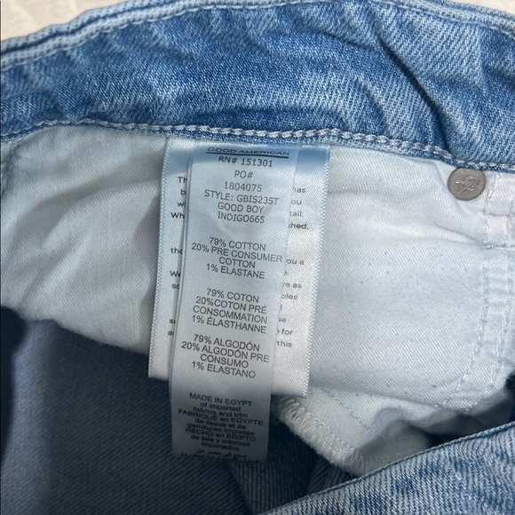 Good American Good Boy High Waist Side Slit Raw Hem Jeans Size 27 - Picture 9 of 16